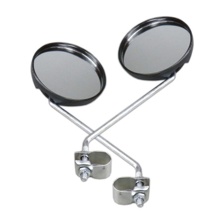 Paire de rétroviseurs universels noir/alu Peugeot 103
