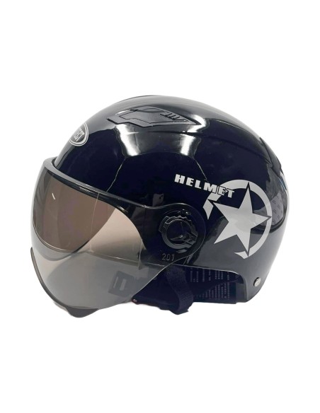 Casque Moto Demi Réglable Avec Visière Anti-UV