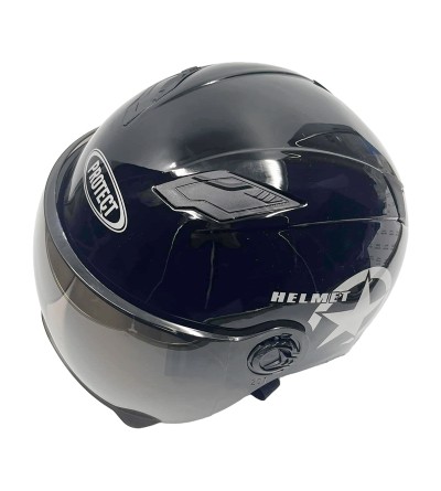 Casque Moto Demi Réglable Avec Visière Anti-UV