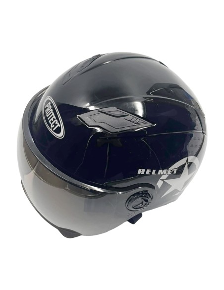 Casque Moto Demi Réglable Avec Visière Anti-UV