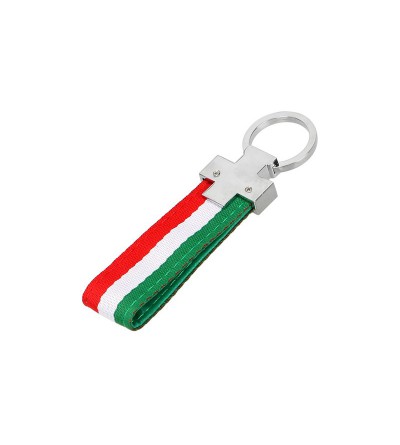Porte clé drapeau Italie Acier-Tissu