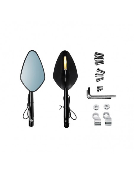 Rétroviseurs moto avec clignotant LED intégré Rétroviseurs moto avec clignotant LED intégré