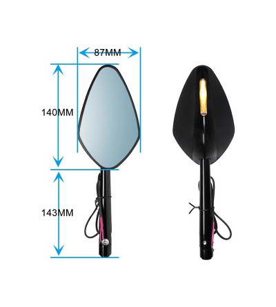 Rétroviseurs moto avec clignotant LED intégré Rétroviseurs moto avec clignotant LED intégré